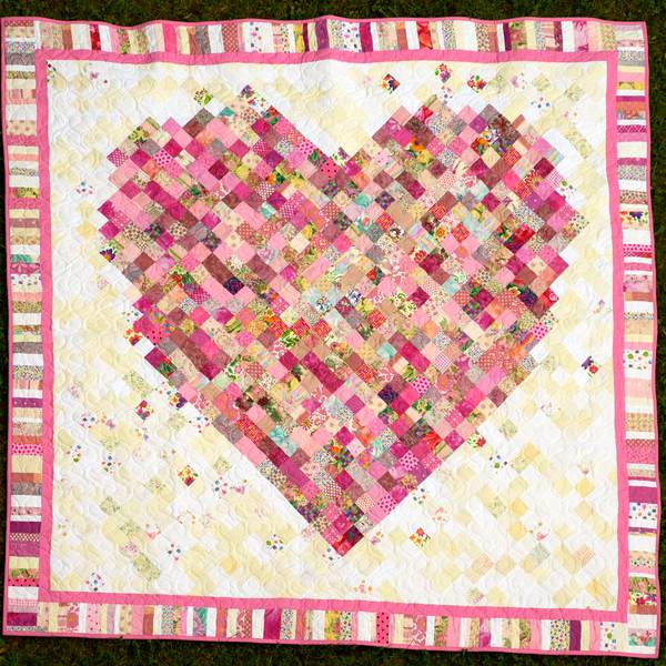 Heart Quilt from remnants